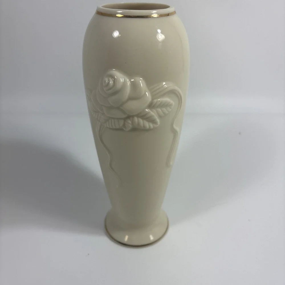 Vintage Lenox Vase Cream Gold Trim 7 Inches